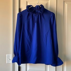 J. Crew Ruffleneck Top in 365 Crepe